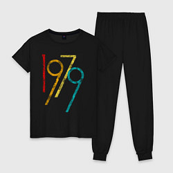 Пижама хлопковая женская Огромное число 1979, цвет: черный