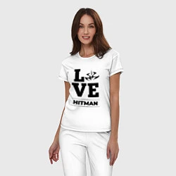 Пижама хлопковая женская Hitman Love Classic, цвет: белый — фото 2