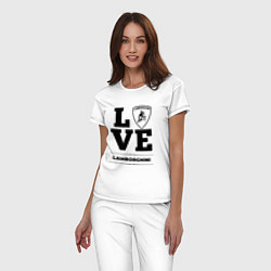 Пижама хлопковая женская Lamborghini Love Classic, цвет: белый — фото 2