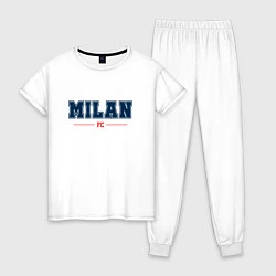 Пижама хлопковая женская Milan FC Classic, цвет: белый