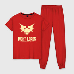 Пижама хлопковая женская Повелители ночи лого винтаж, цвет: красный