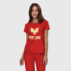 Пижама хлопковая женская Повелители ночи лого винтаж, цвет: красный — фото 2
