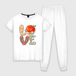 Пижама хлопковая женская Love Summer Лето, цвет: белый