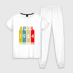 Пижама хлопковая женская 1984 - Апрель, цвет: белый