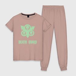Пижама хлопковая женская Гвардия смерти Нургла винтаж лого, цвет: пыльно-розовый