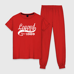Пижама хлопковая женская Легенда с 1989, цвет: красный
