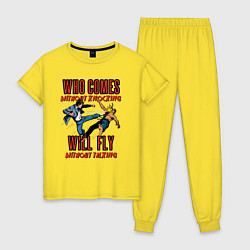 Пижама хлопковая женская Good knockout, цвет: желтый