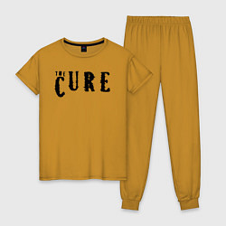 Пижама хлопковая женская The Cure лого, цвет: горчичный