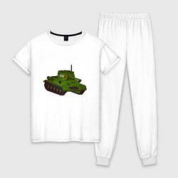 Пижама хлопковая женская Самый обычный танк, цвет: белый
