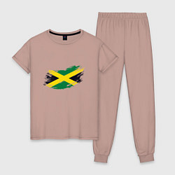 Пижама хлопковая женская Jamaica Flag, цвет: пыльно-розовый