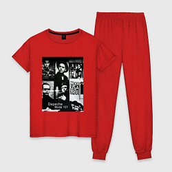 Пижама хлопковая женская Depeche Mode 101 Vintage 1988, цвет: красный