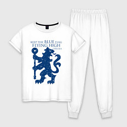 Пижама хлопковая женская FC Chelsea Lion, цвет: белый