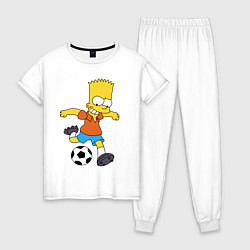 Женская пижама Барт Симпсон бьёт по футбольному мячу