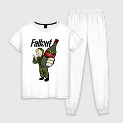Пижама хлопковая женская Fallout nuka vodka, цвет: белый