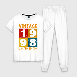 Пижама хлопковая женская Винтаж 1998 лимитированная серия, цвет: белый
