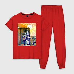 Пижама хлопковая женская СССР конституция, цвет: красный