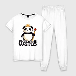 Пижама хлопковая женская Панда - Правители Мира, цвет: белый
