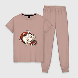 Пижама хлопковая женская Грустная Кли, цвет: пыльно-розовый