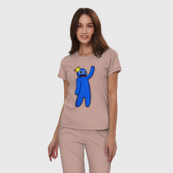 Пижама хлопковая женская Роблокс - Синий, цвет: пыльно-розовый — фото 2