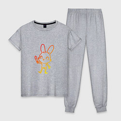 Пижама хлопковая женская Солнечный кролик, цвет: меланж