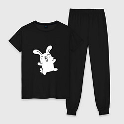 Пижама хлопковая женская Happy Bunny, цвет: черный
