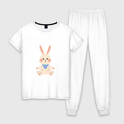 Пижама хлопковая женская Good bunny, цвет: белый