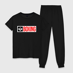 Пижама хлопковая женская Ring of boxing, цвет: черный