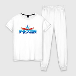 Пижама хлопковая женская Драгон Квест logo, цвет: белый