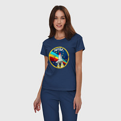 Пижама хлопковая женская NASA - emblem - USA, цвет: тёмно-синий — фото 2