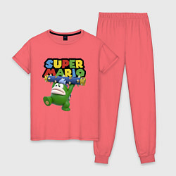 Пижама хлопковая женская Super Mario - Spike - Character, цвет: коралловый