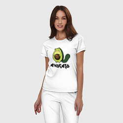 Пижама хлопковая женская Avocado - AvoCATo - Joke, цвет: белый — фото 2