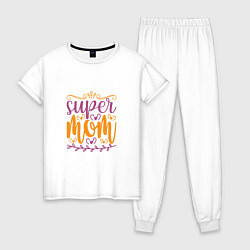 Пижама хлопковая женская Super Mother, цвет: белый