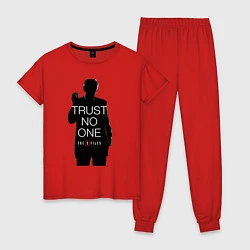 Пижама хлопковая женская X files - курильщик, цвет: красный