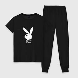 Женская пижама Черный кролик с надписью play2023