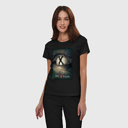 Пижама хлопковая женская X - Files poster, цвет: черный — фото 2