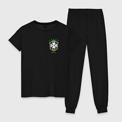 Пижама хлопковая женская Сборная Бразилии, цвет: черный