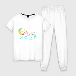 Пижама хлопковая женская Night 2023, цвет: белый