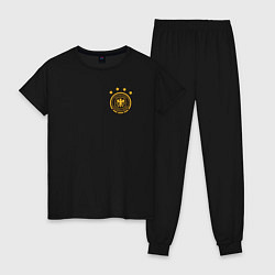 Пижама хлопковая женская Сборная Германии логотип, цвет: черный