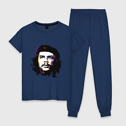 Пижама хлопковая женская Coloured Che, цвет: тёмно-синий
