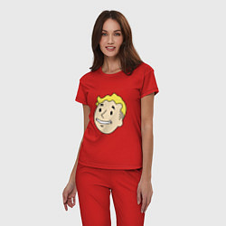 Пижама хлопковая женская Vault boy head, цвет: красный — фото 2
