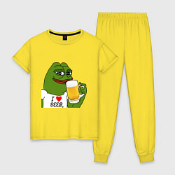 Пижама хлопковая женская Drink Pepe, цвет: желтый