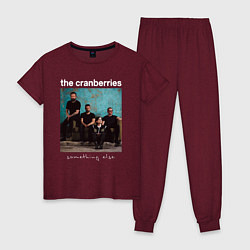 Пижама хлопковая женская The Cranberries rock, цвет: меланж-бордовый