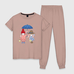 Женская пижама Зайки под зонтом