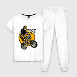 Пижама хлопковая женская BMX rider, цвет: белый