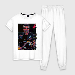 Пижама хлопковая женская Arnold Schwarzenegger - movie star, цвет: белый