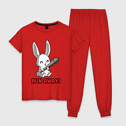 Пижама хлопковая женская Run away, цвет: красный