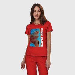 Пижама хлопковая женская Pink Floyd Meddle, цвет: красный — фото 2
