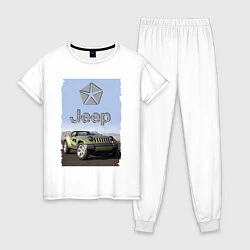 Пижама хлопковая женская Chrysler Jeep - concept, цвет: белый