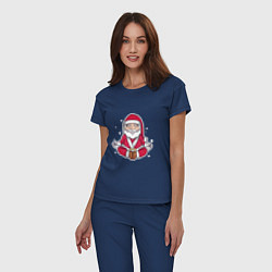 Пижама хлопковая женская Санта релакс, цвет: тёмно-синий — фото 2