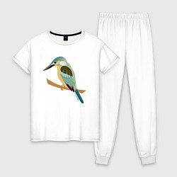 Пижама хлопковая женская Зимородок, цвет: белый